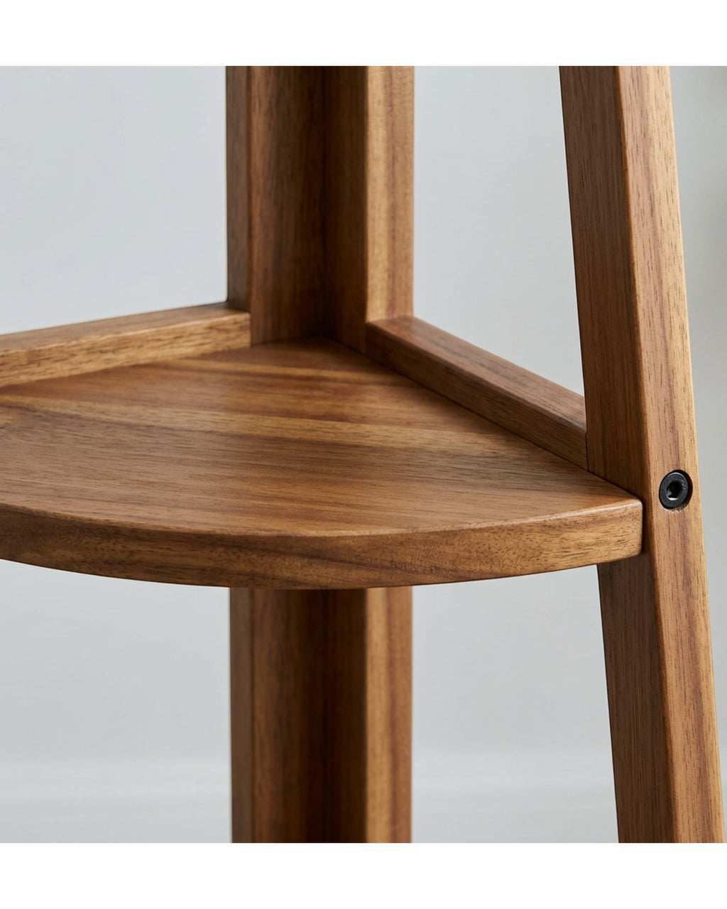 Pogve Four Tier Acacia Corner Ladder Plant Stand Walnut - Detail view