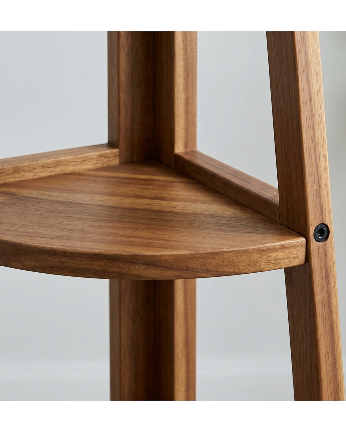 Pogve Four Tier Acacia Corner Ladder Plant Stand Walnut - Detail view