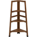 Pogve Four Tier Acacia Corner Ladder Plant Stand Walnut - Product view