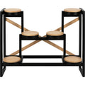 Pogve Six Platform Rubberwood Stepped Plant Stand Black Natural - Product view